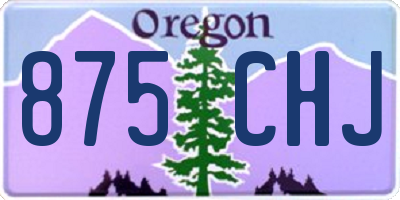 OR license plate 875CHJ