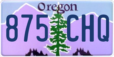 OR license plate 875CHQ