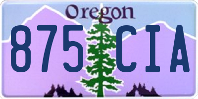 OR license plate 875CIA