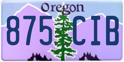 OR license plate 875CIB