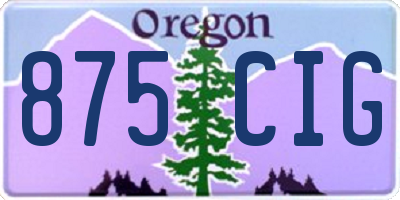 OR license plate 875CIG