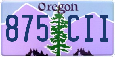 OR license plate 875CII