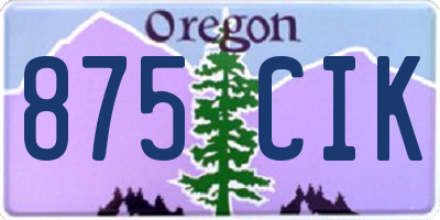 OR license plate 875CIK