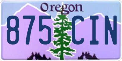OR license plate 875CIN