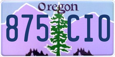 OR license plate 875CIO