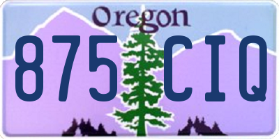 OR license plate 875CIQ