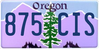 OR license plate 875CIS