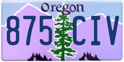 OR license plate 875CIV