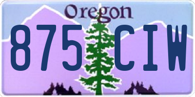 OR license plate 875CIW