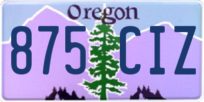 OR license plate 875CIZ