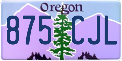 OR license plate 875CJL