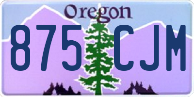 OR license plate 875CJM