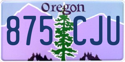 OR license plate 875CJU