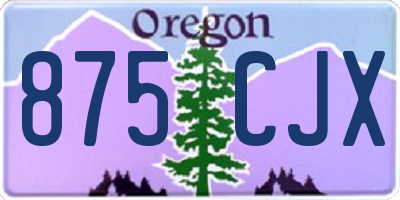 OR license plate 875CJX