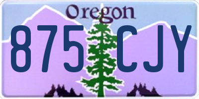 OR license plate 875CJY