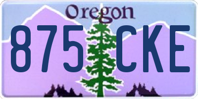 OR license plate 875CKE