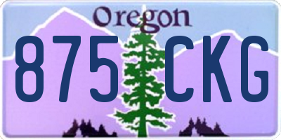 OR license plate 875CKG