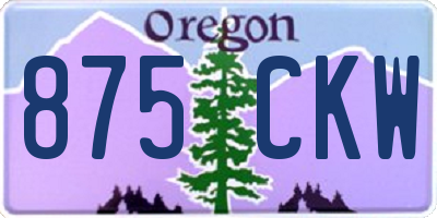 OR license plate 875CKW