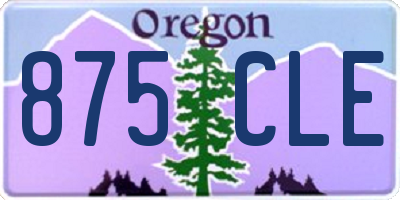 OR license plate 875CLE