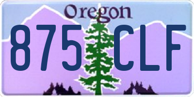 OR license plate 875CLF