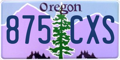 OR license plate 875CXS