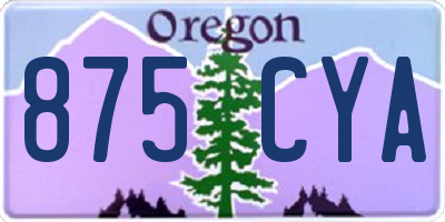 OR license plate 875CYA