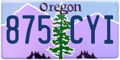 OR license plate 875CYI