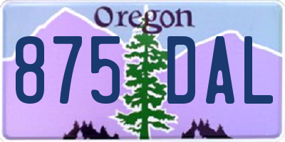 OR license plate 875DAL