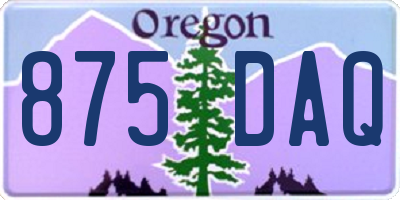 OR license plate 875DAQ
