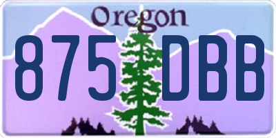 OR license plate 875DBB