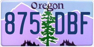 OR license plate 875DBF