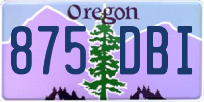 OR license plate 875DBI