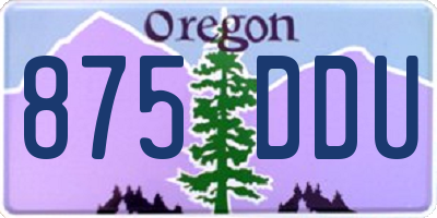 OR license plate 875DDU