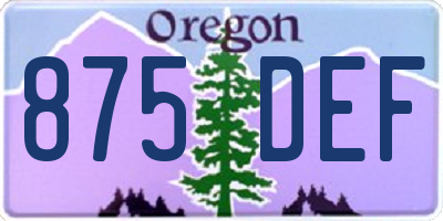 OR license plate 875DEF