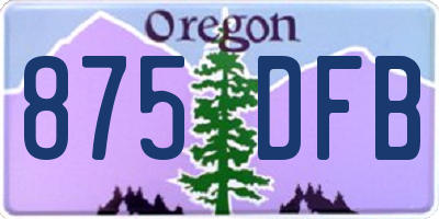 OR license plate 875DFB