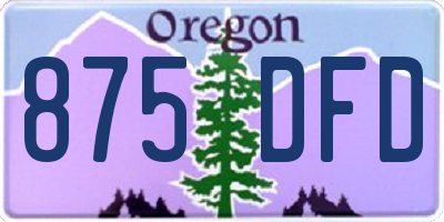 OR license plate 875DFD