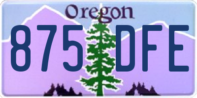 OR license plate 875DFE