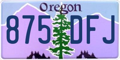 OR license plate 875DFJ