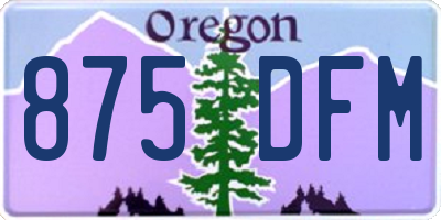 OR license plate 875DFM