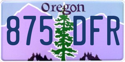 OR license plate 875DFR