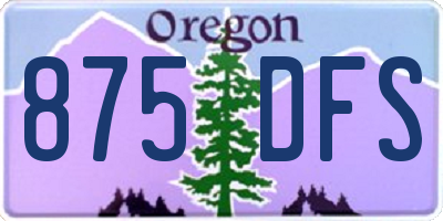 OR license plate 875DFS