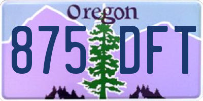 OR license plate 875DFT