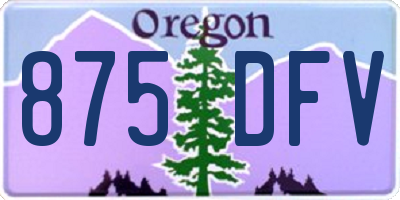 OR license plate 875DFV