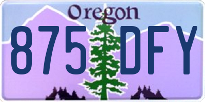 OR license plate 875DFY