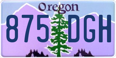 OR license plate 875DGH