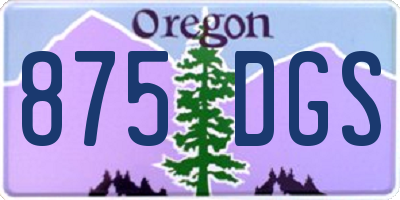 OR license plate 875DGS