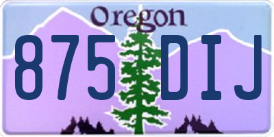 OR license plate 875DIJ