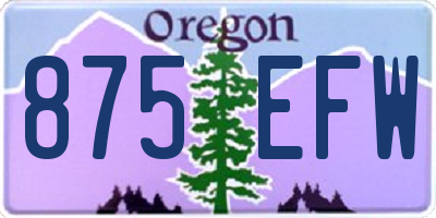 OR license plate 875EFW
