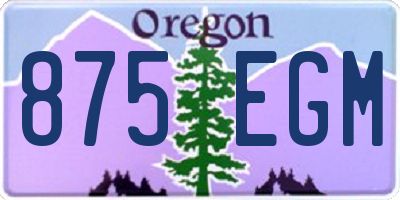 OR license plate 875EGM