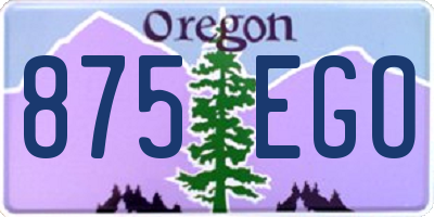 OR license plate 875EGO